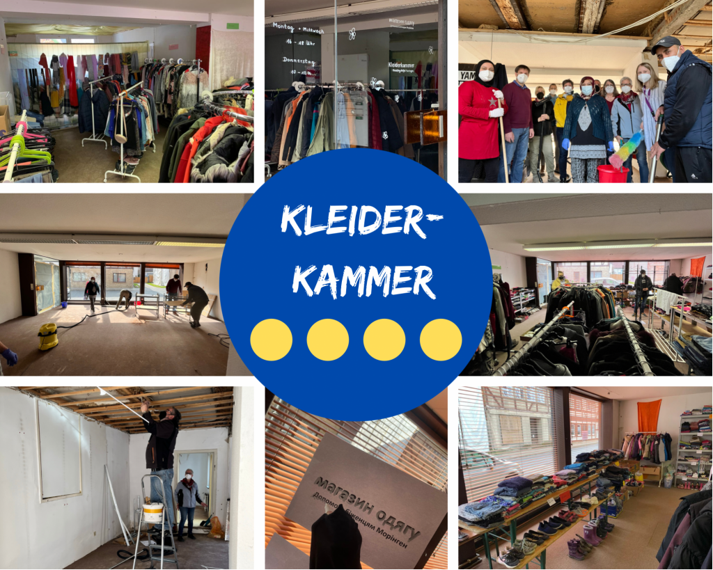 Bilder der Kleiderkammer vor und nach der erfolgreichen Renovierung