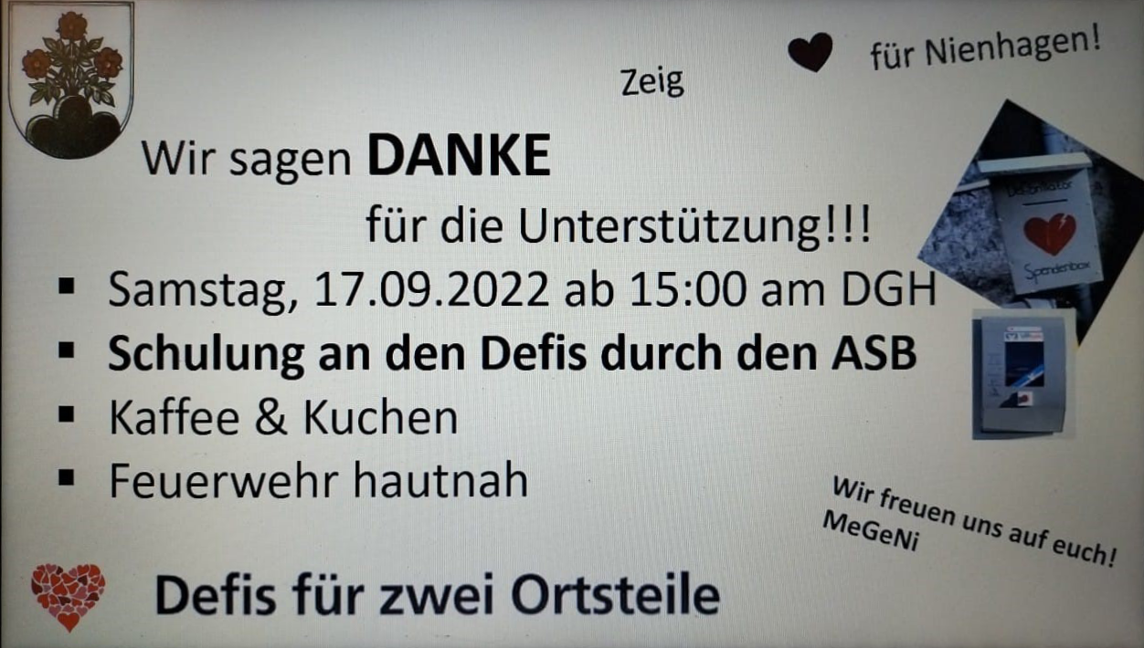 Danke-Schön-Feier des MeGeNi am 17.09.2022 am DGH Nienhagen