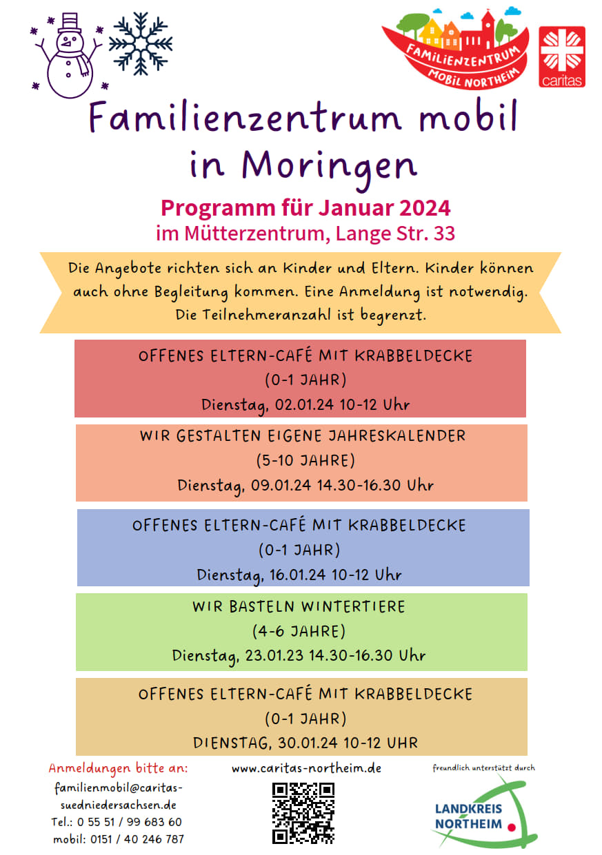 Programm Januar 2024 des Familienzentrum mobil