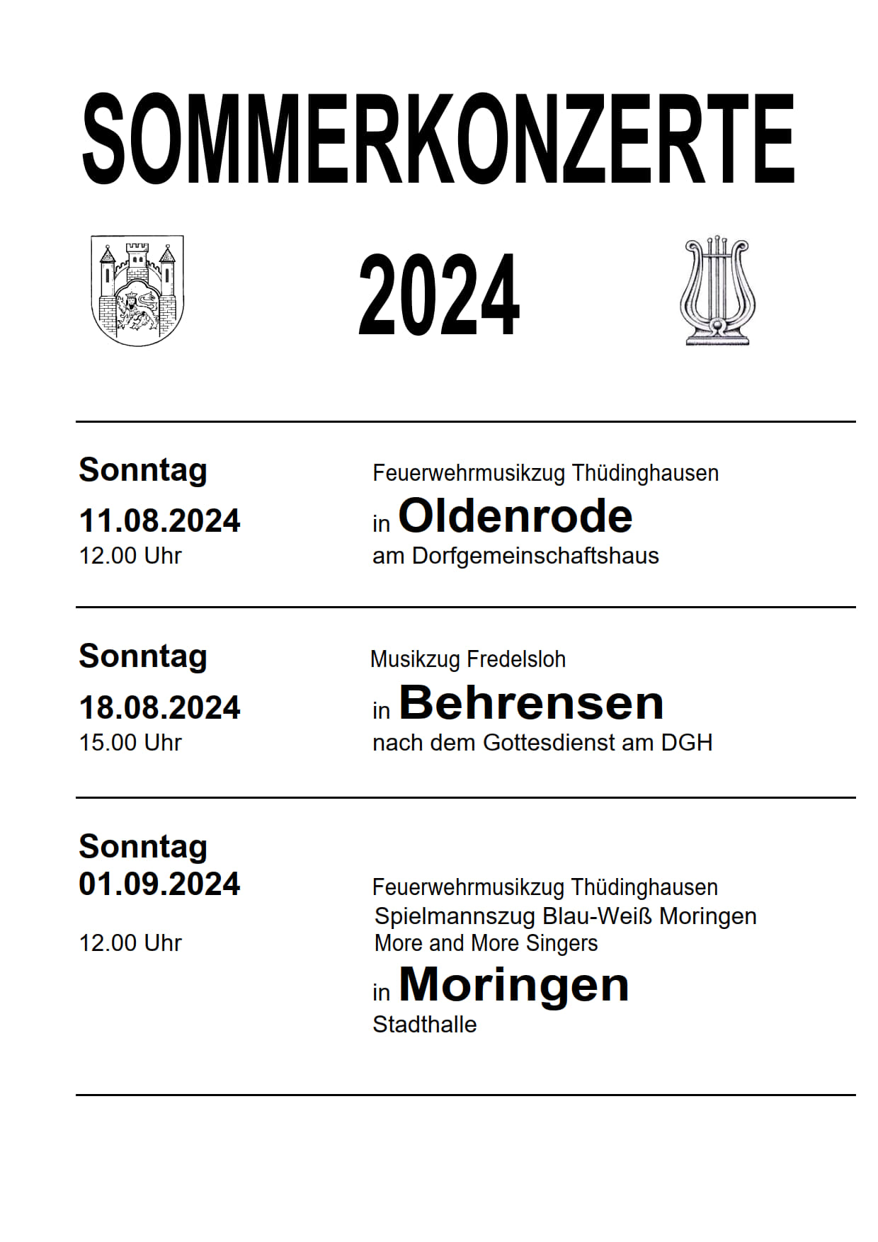 Sommerkonzerte 2024