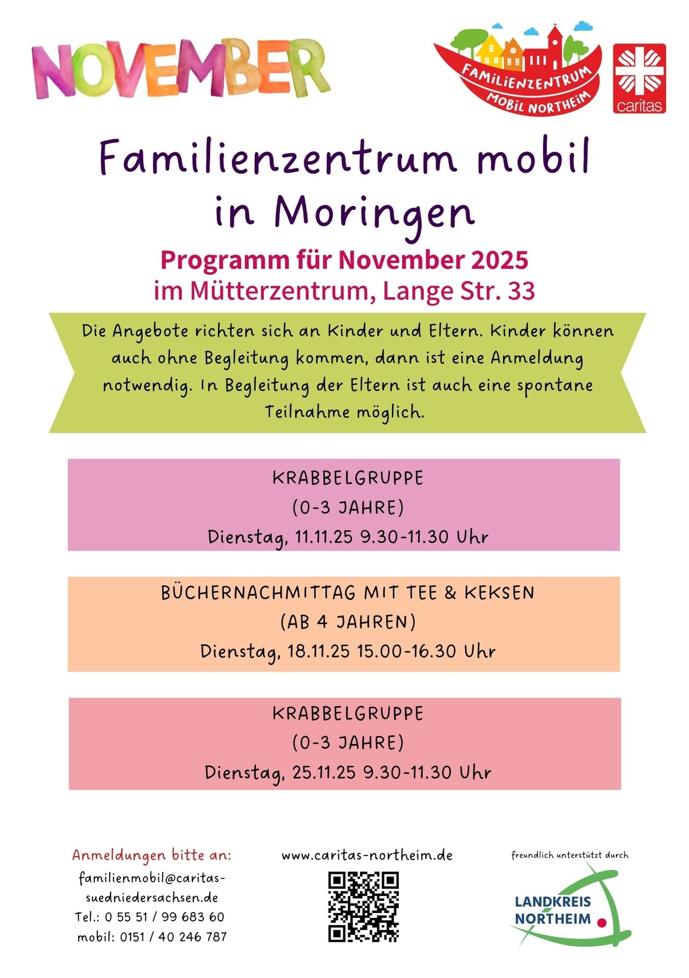 Novemberprogramm Familienzentrum Mobil